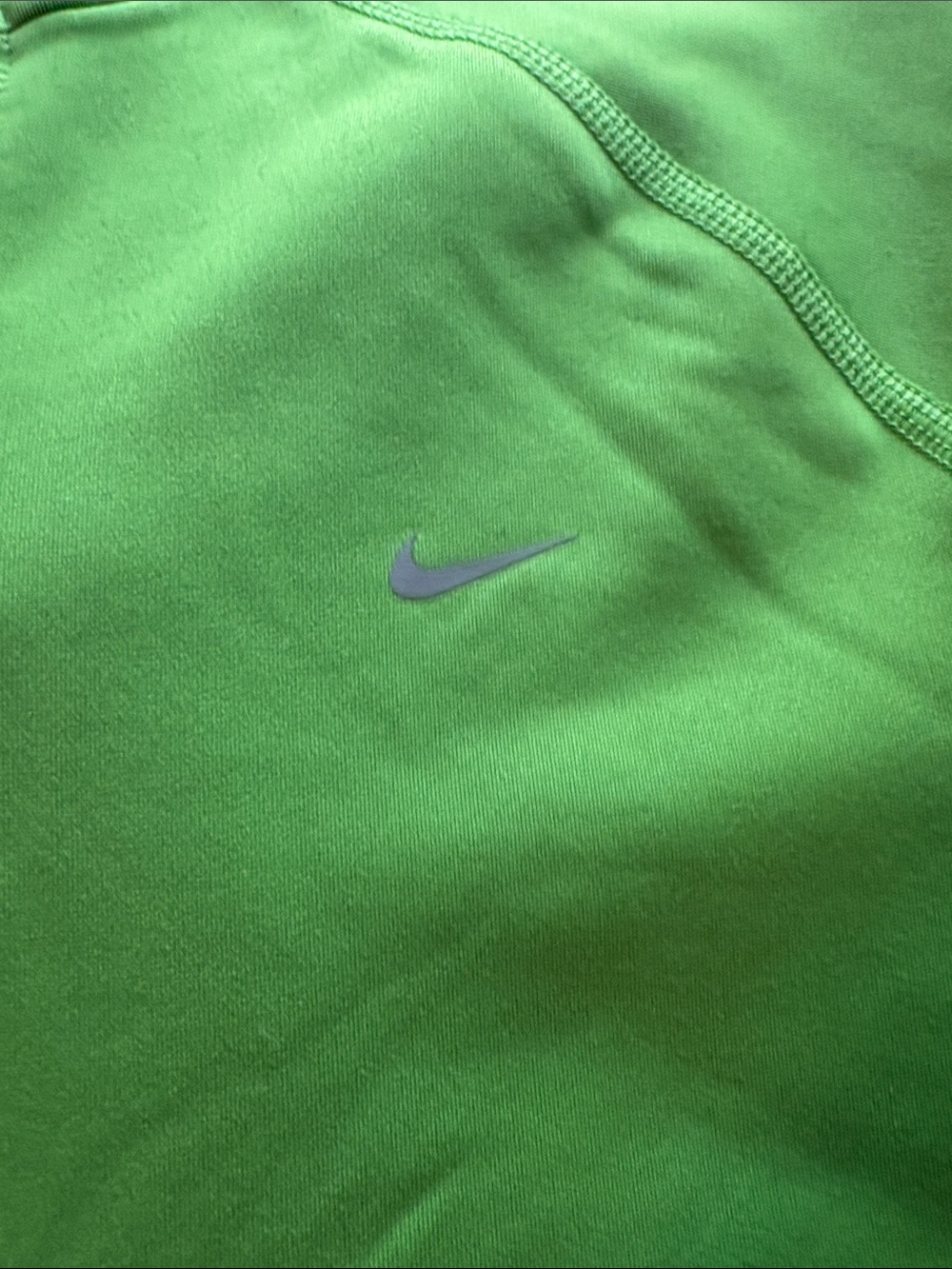 Nike Dri-Fit Women’s Neon Green Quarter-Zip Athletic Pullover with Hood Size Med - Picture 7 of 9